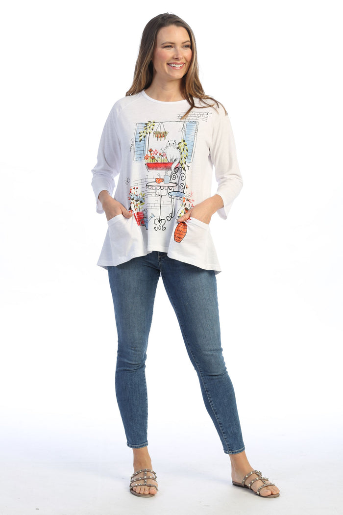 Jess & Jane Mineral Washed Patch Pocket Cotton Top