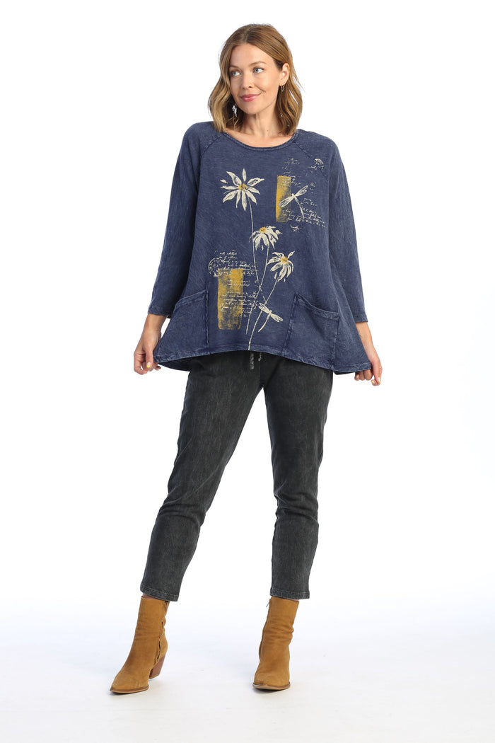 Jess & Jane Mineral Washed Patch Pocket Cotton Top