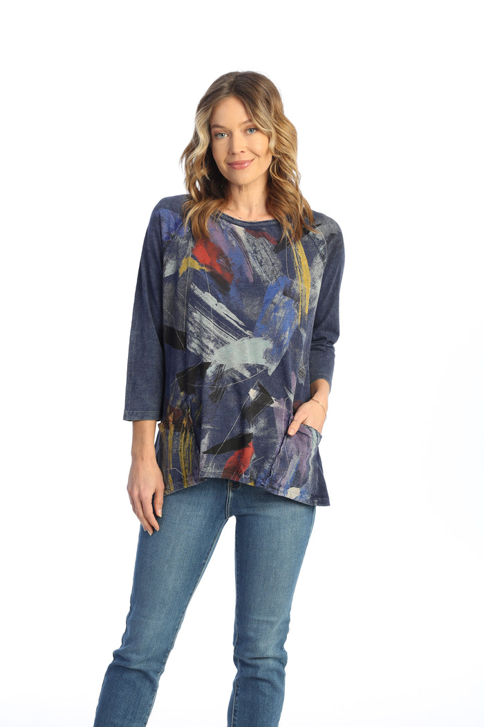 Jess & Jane Mineral Washed Patch Pocket Cotton Top