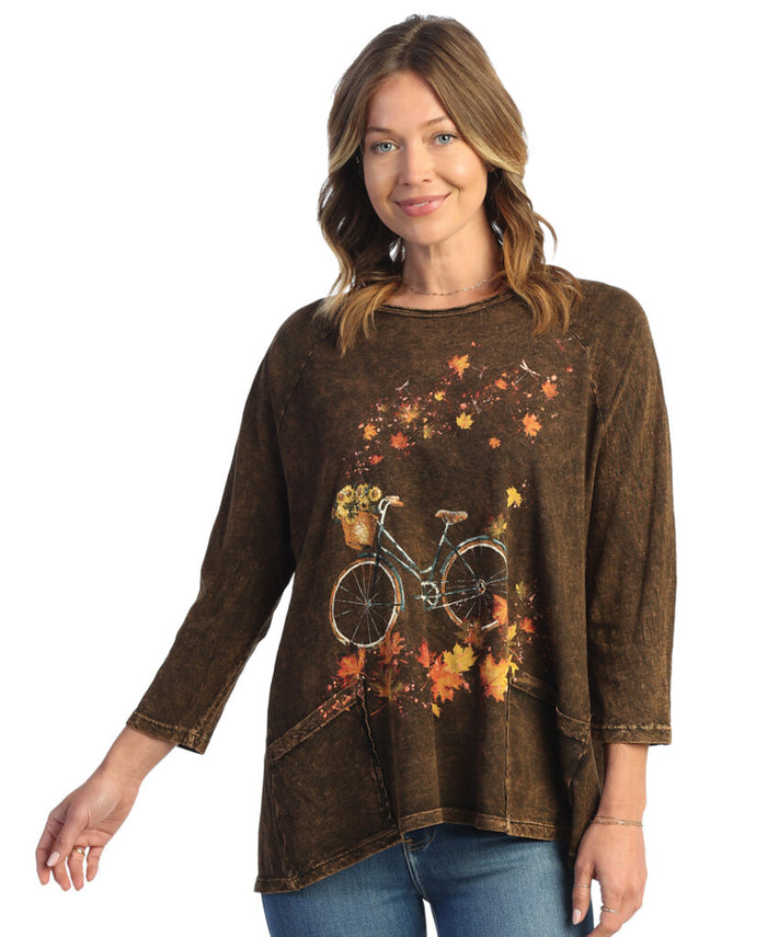 JESS JANE PATCH POCKET MINERAL WASHED TOP
