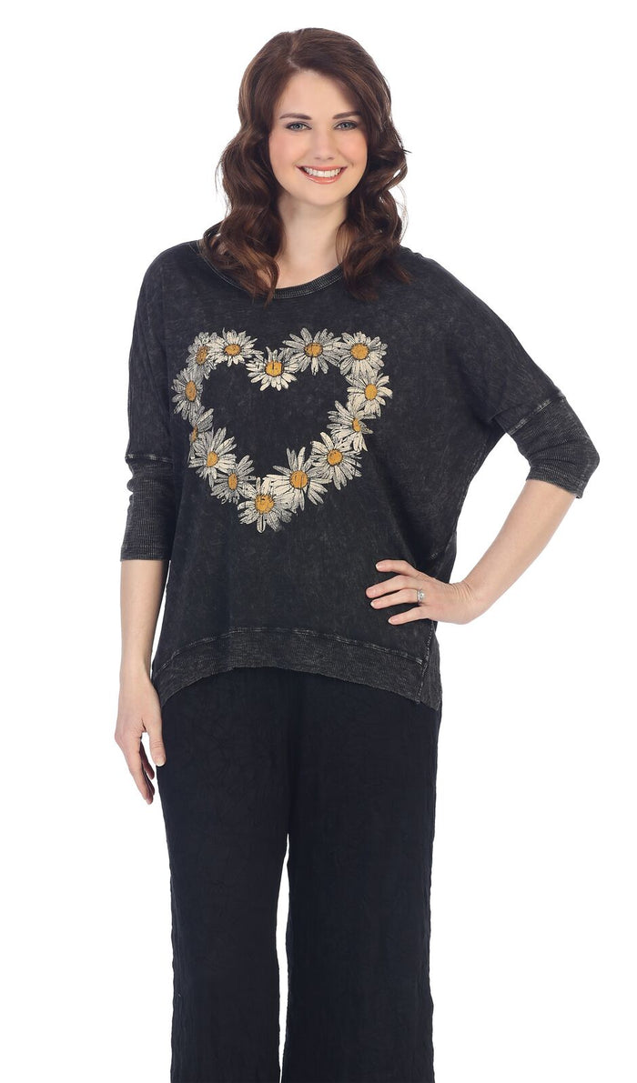 Amour Mineral Washed Cotton Dolman Sleeve Top