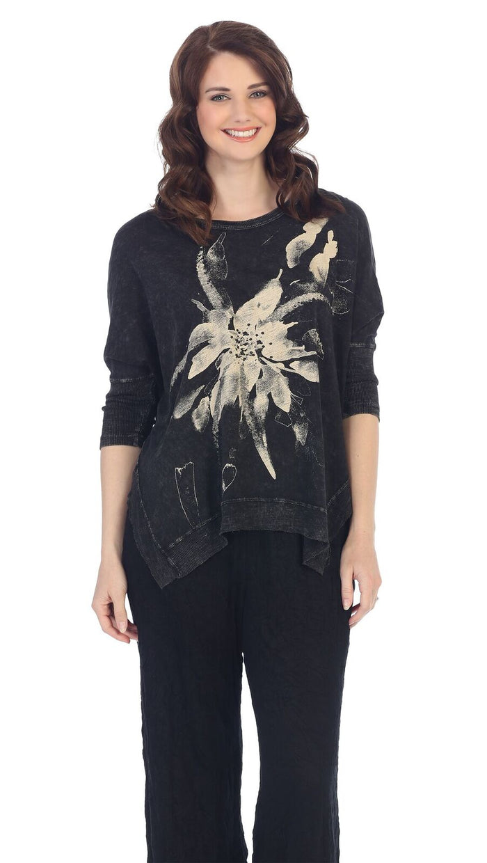 Jess & Jane Mineral Washed Cotton Dolman Sleeve Top