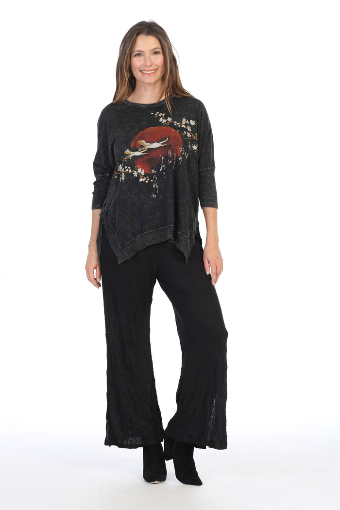 Jess & Jane Mineral Washed Cotton Dolman Sleeve Top