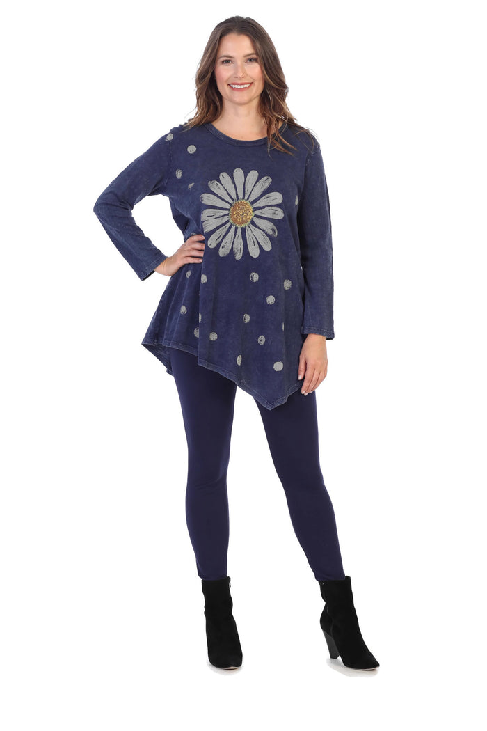 Happy Days Mineral Washed Asymmetrical Cotton Top