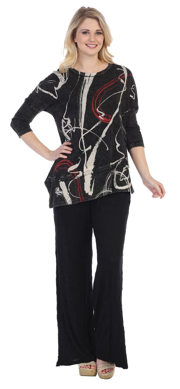 Jess & Jane Mineral Washed Cotton Dolman Sleeve Top