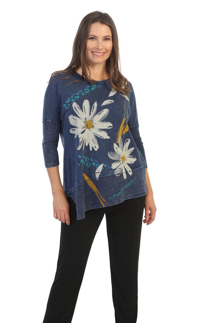 Jess & Jane Mineral Washed Cotton Dolman Sleeve Top