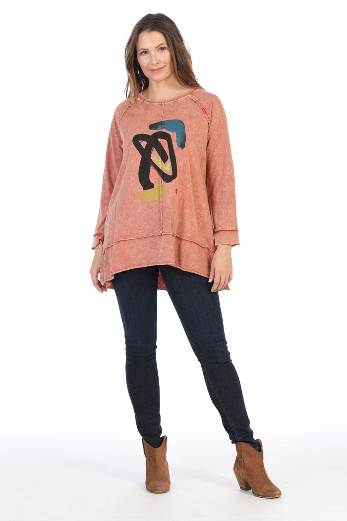Jess & Jane cLEMENTINE Mineral Washed Cotton Layered Top