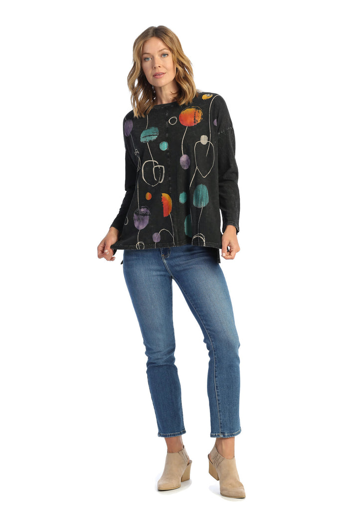 Jess & Jane Jolly Mineral Washed High Low Tunic Top