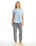 Caribe Mineral Washed Cotton Short Sleeve Top