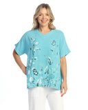 Jess & Jane Mineral Washed Cotton Gauze Short Sleeve Top