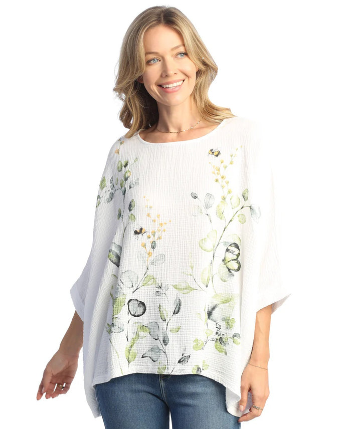 Jess & Jane Mineral Washed Double Gauze Poncho Top