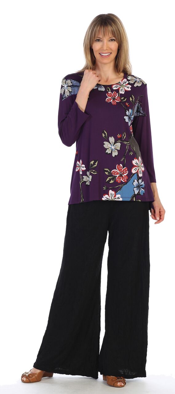 Jess & Jane Tree Story Modal Floral Print Top