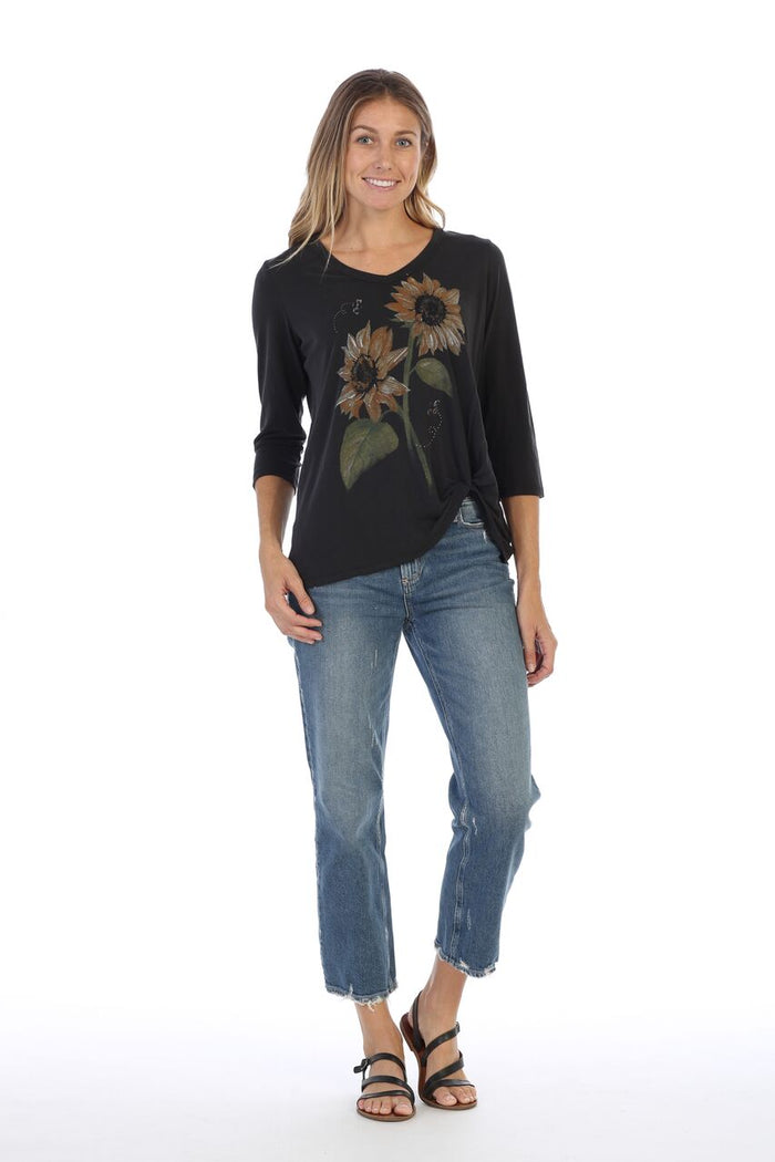 Sunny Garden Modal Knot Hem Top