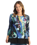 Geo Pop Sublimination Contrast Hem Top