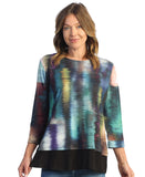 Jess & Jane Reflections Sublimination Contrast Hem Top