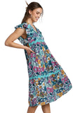 Floral Ric Rac Midi Dress, Jade