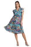 Floral Ric Rac Midi Dress, Jade