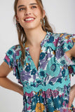 Floral Ric Rac Midi Dress, Jade