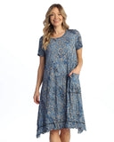 Jess & Jane Short Sleeve Crushed Pocket Dress