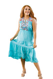 Layerz Embroidered Sleeveless Midi Dress