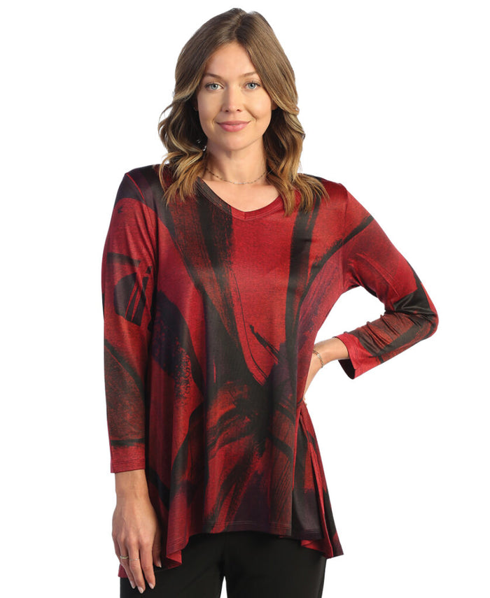 Jess & Jane Vera Slinky Knit High Low Tunic Top