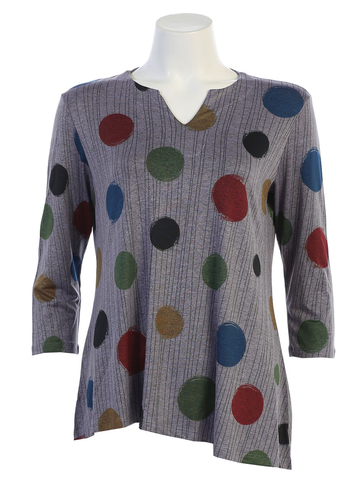 Jess & Jane Dancing Dots Slinky Knit Tunic Top