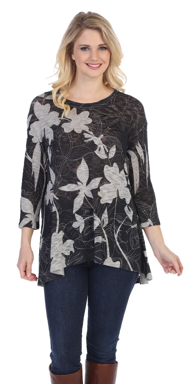 Jess & Jane Sweater Knit High Low Top
