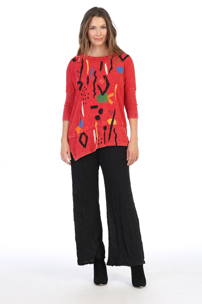 Jess & Jane Mineral Washed Cotton Dolman Sleeve Top
