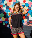 Layerz Butterfly Sleeve Embroidered top