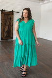 Tiered Midi Dress, Green