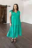 Tiered Midi Dress, Green