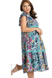 Floral Ric Rac Midi Dress, Jade