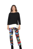Black & Ivory ITY Knit Contrast Top