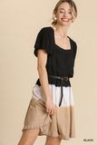 Dip Dye Color Block Dress, Black