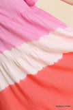 Dip Dye Color Block Dress, Pink