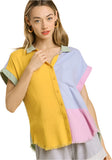 Umgee usa Color Block Gauze Top