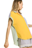 Color Block Gauze Top, Mango & Sky