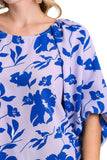 Floral Graphic Print Blouse, Lavender