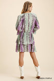 Tie Dye Ruffled Layered Dress