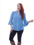 Parsley & Sage Asha Embroidered Peasant Top