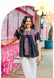 Multi-Color Embroidered Top