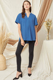 Entro Usa Textured Placket Top