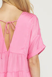 Double V Tiered Top, Pink