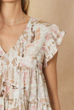 Geometric Tiered Top, Blush