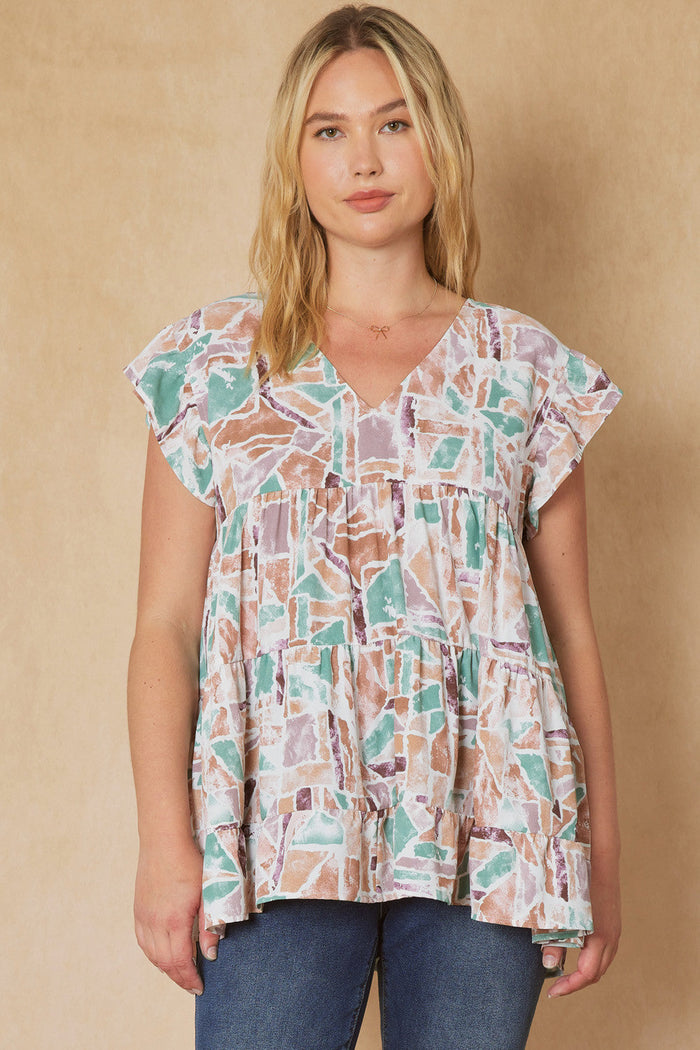 entro USA Geometric Tiered Top