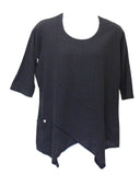 Dotty Gauze Cotton Ginger Tunic, Black