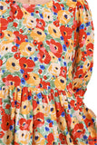 Red Floral Short Sleeve Top