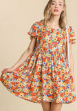 umgee floral metallic Babydoll dress