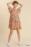 Floral Babydoll Dress, Red