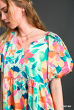 Floral Print Puff Sleeve Blouse